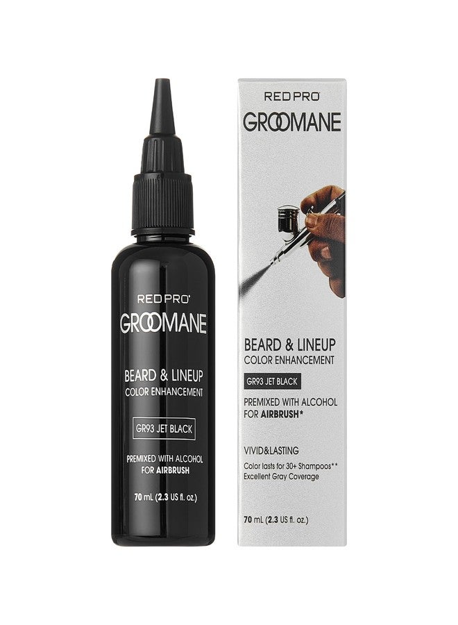 RED Pro GROOMANE Beard & Lineup Color Enhancement for Airbrush, Natural Semi-Permanent Barber Beard Dye, Long-Lasting Gray Coverage, Men Hairline Color (Jet Black (Premix), 2.3 fl.oz) - Image 1